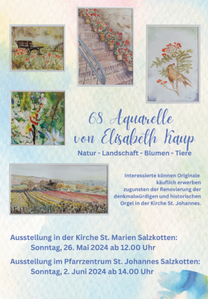 Einladung Bilderausstellung und -verkauf Föderverein Kirche u. Orgel