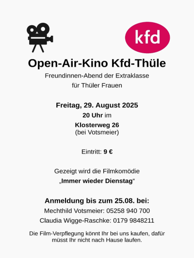 Open-Air-Kino der kfd Thüle