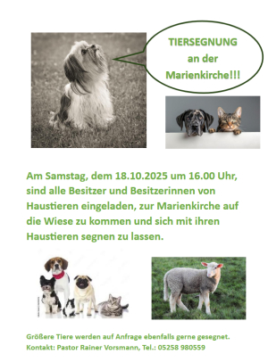 Tiersegnung am Pfarrheim St. Marien