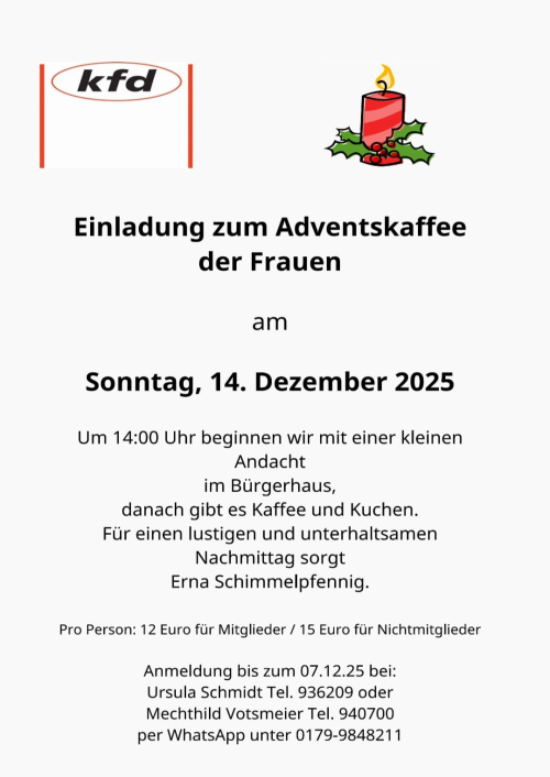 Adventskaffee der kfd