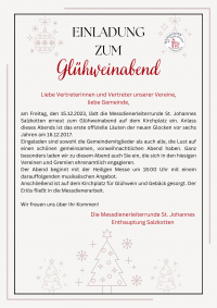 Einladung zum Glühweinabend 2023