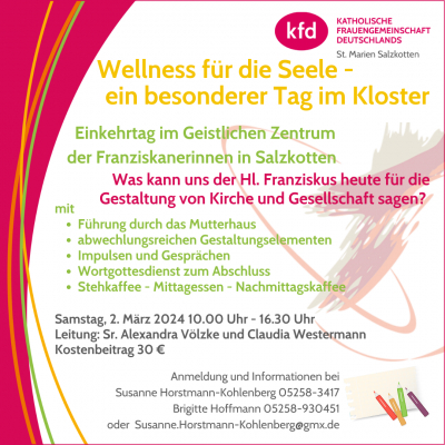 Wellness für die Seele – ein besonderer Tag für Frauen -  im Kloster