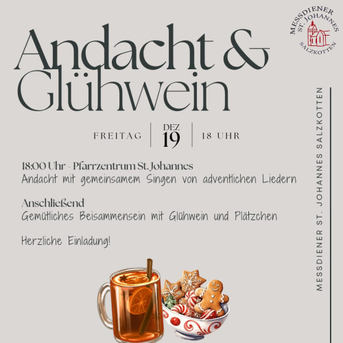 Einladung zum Glühweinabend der Messdienerleiterrunde St. Johannes