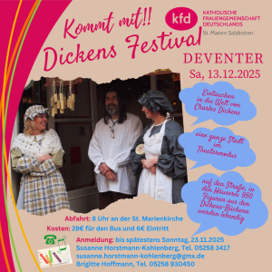 kfd Fahrt zum Charles Dickens Festival in Deventer